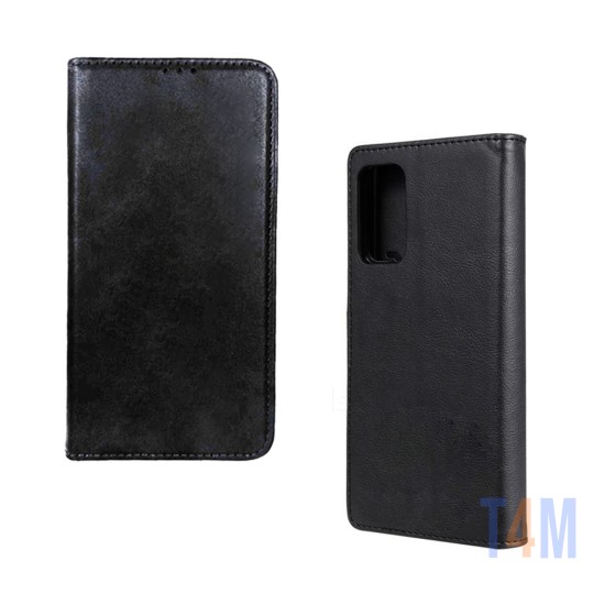 Leather Flip Cover with Internal Pocket for Samsung Galaxy A72 5g Black